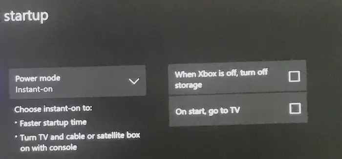 Instant On Power Management Xbox