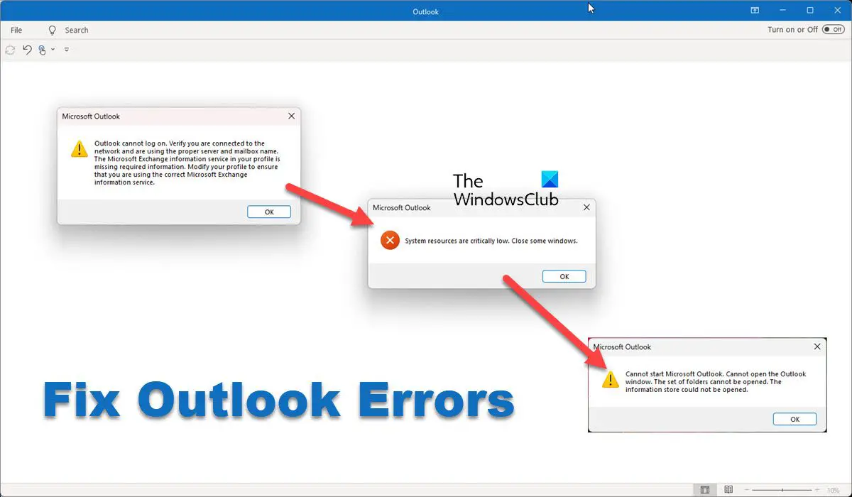 fix Outlook errors