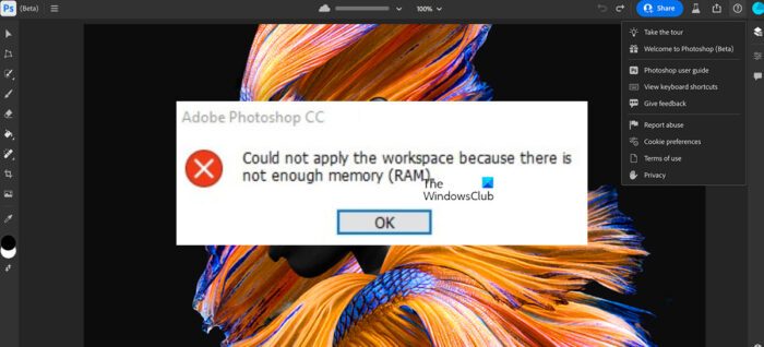 Photoshop not enough RAM