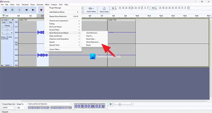 Reduce noise in Audacity