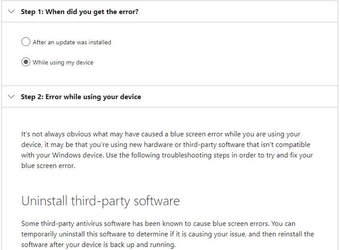 Running Microsoft's Blue Screen Troubleshooter