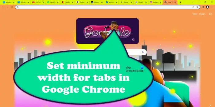 Set minimum width for tabs in Google Chrome