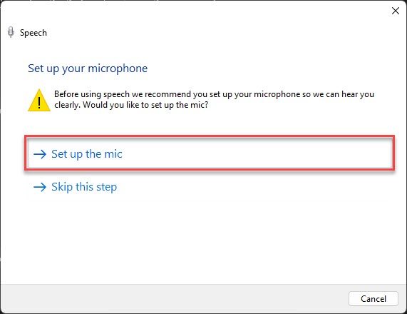 Setting up mic for speech recognition in Windows