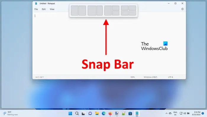 Snap Bar Windows 11
