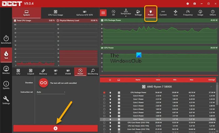 Use OCCT to test for PSU issues