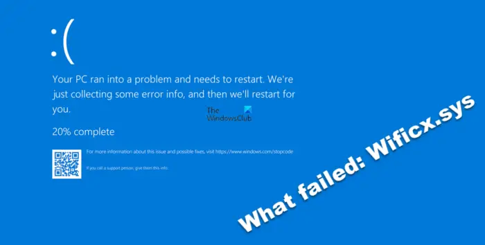 Wificx sys failed Blue Screen