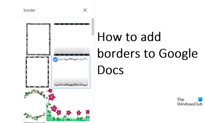 add borders in Google Docs