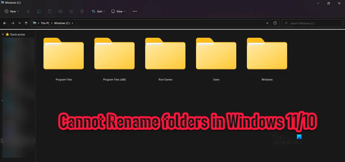 cannot rename folder windows 10