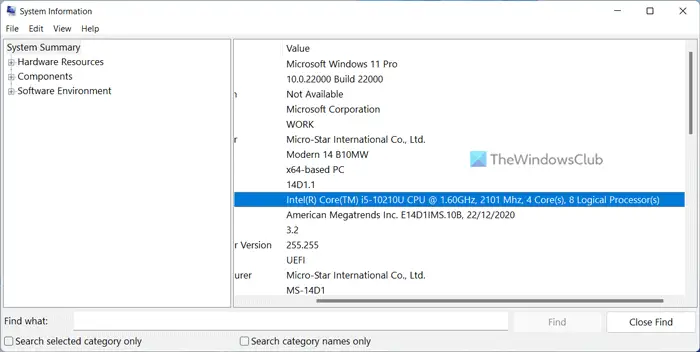 How to find CPU cores and threads in Windows 11/10