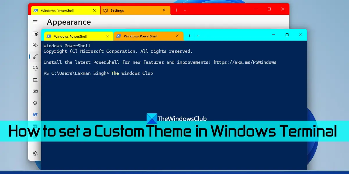 set a custom theme in windows terminal