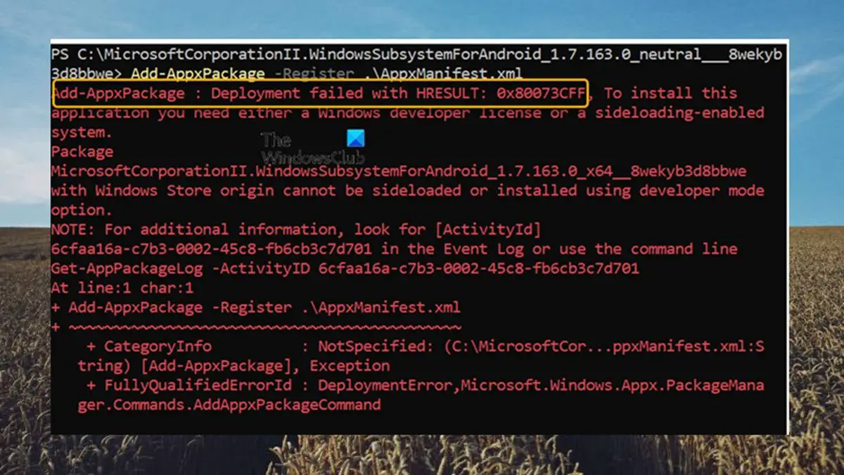 Add Appxpackage Deployment Failed With Hresult