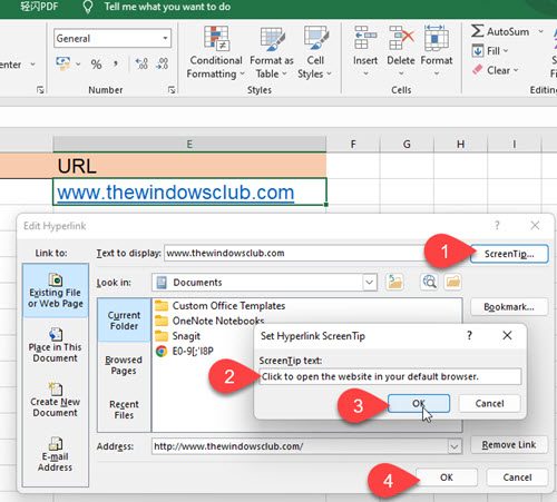 Adding a Tooltip in Excel via Hyperlink Screen Tip