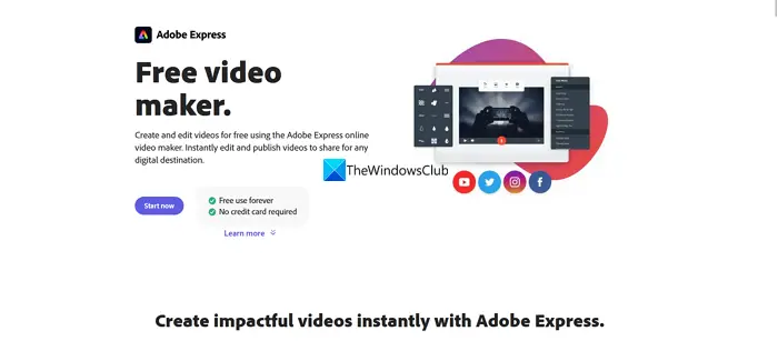 Adobe Express - free video editor