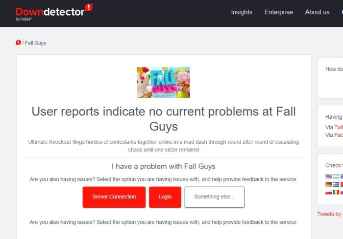 DownDetector Fall Guys