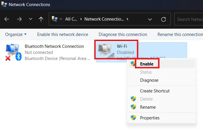 Ethernet works but not WiFi in Windows 11