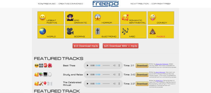 FreePD.com Public Domain Music Sites