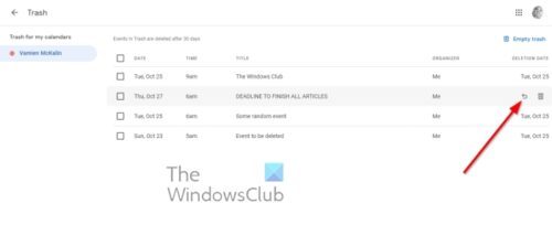 How To Restore Deleted Google Calendar Events