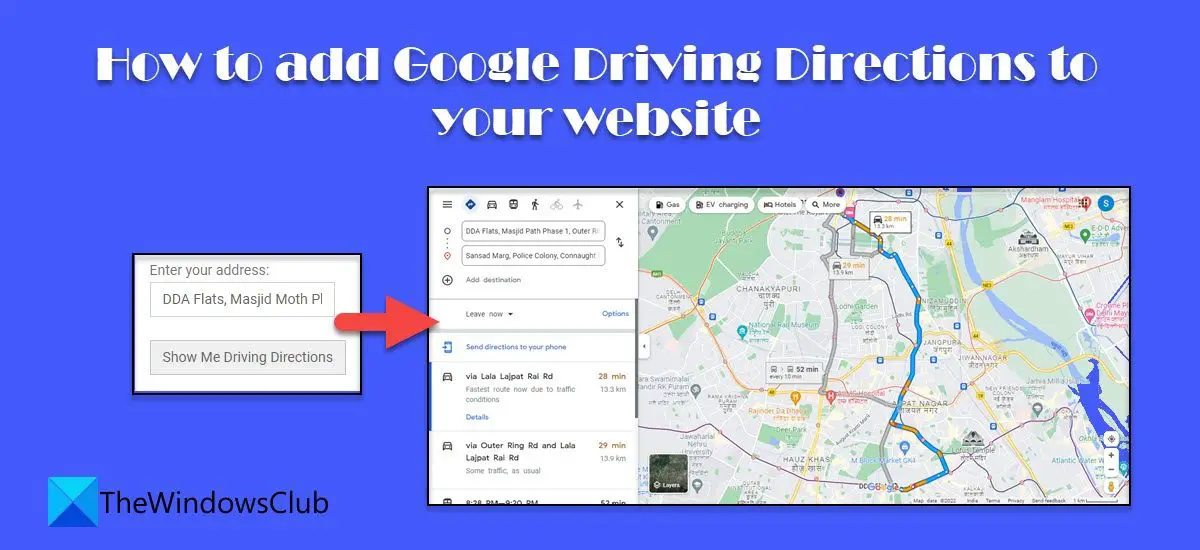 How to add Google Driving Directions to your website