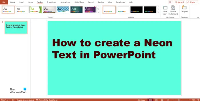 How to create Neon Text in PowerPoint