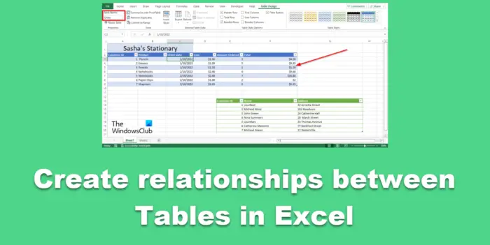 Как создать отношения между таблицами в Excel