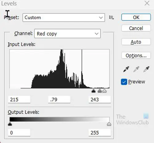 How to create silhouettes in Photoshop - Levels values