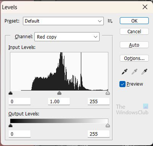 How to create silhouettes in Photoshop - Levels window