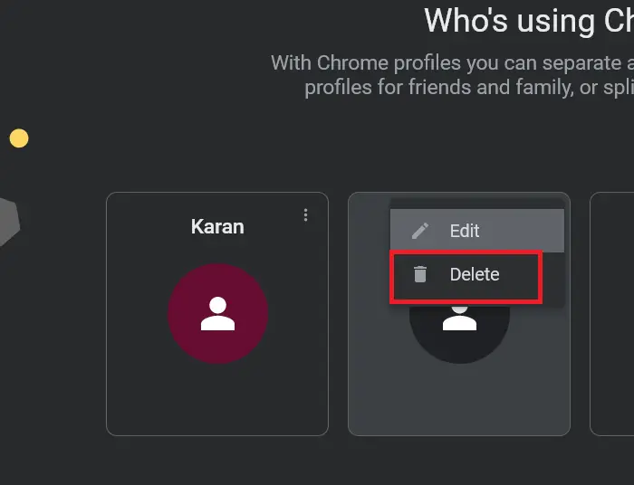 How to delete a Google Chrome profile