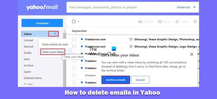 How to delete multiple Emails on Yahoo Mail