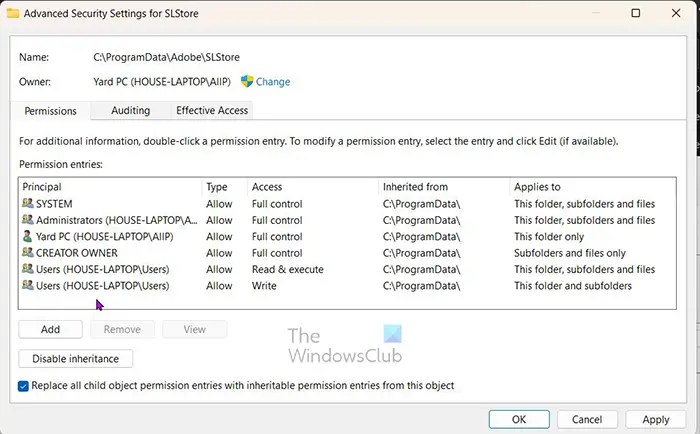 How to fix Adobe configuration errors 1, 15, 16 - Advanced Security Settings