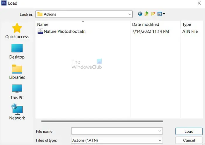 How to migrate Adobe presets, actions and settings - Load Action from Folder