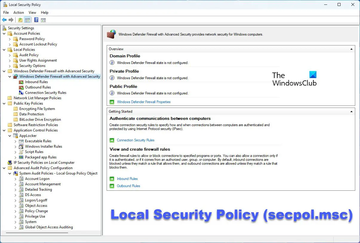 How to open Local Security Policy (secpol.msc)