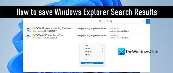 How to Save A Search in Windows 11 10 - 86