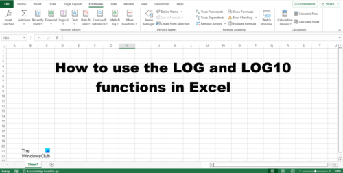 How to use the LOG and LOG10 function in Excel