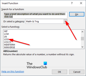 How to use the LOG and LOG10 function in Excel