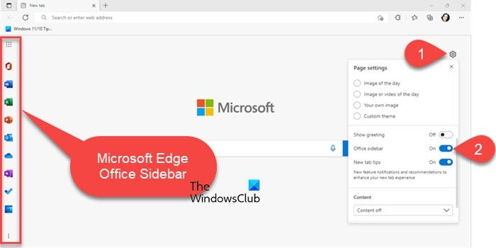 Microsoft Edge Office Bar