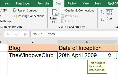 Reading a Data Validation Message in Excel