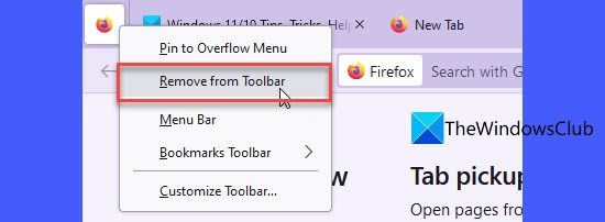 Removing Firefox View from Firefox title bar