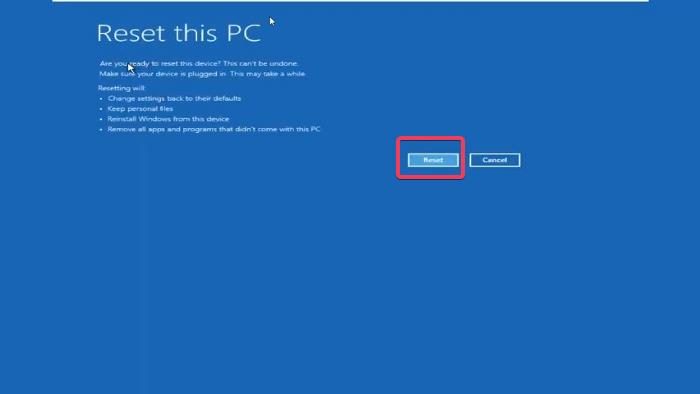 Reset/Repair/Reinstall Windows 11/10