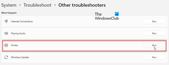 Running the Printer Troubleshooter on Windows PC