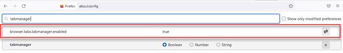 Setting to disable Tabs Search feature in Firefox