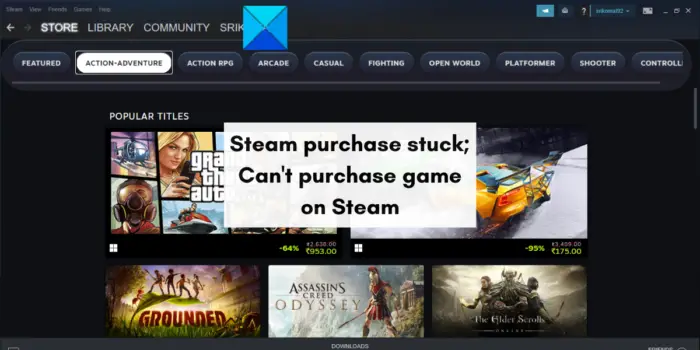 Can't purchase game on Steam