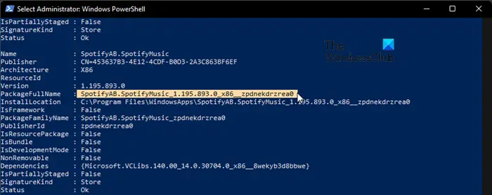 Uninstalling Spotify using PowerShell