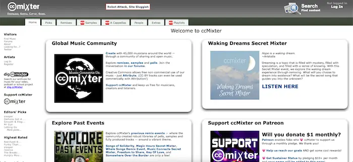 ccMixter Public Domain Music Sites