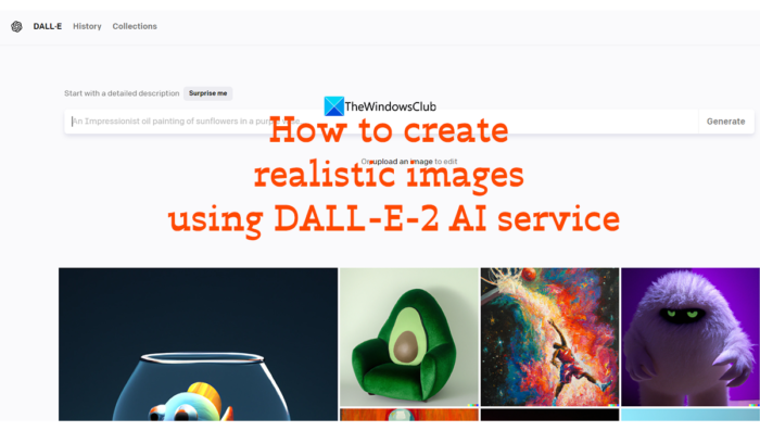 create realistic images using DALL-E-2 AI service