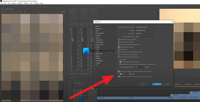 hardware accelerated encoding Premiere Pro