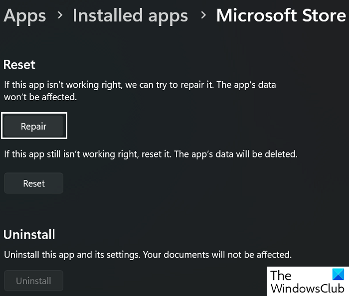 repair microsoft store repair microsoft store