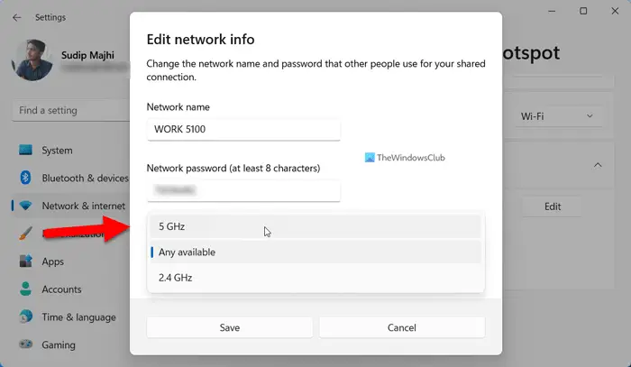 5GHz Hotspot is not available in Windows 11