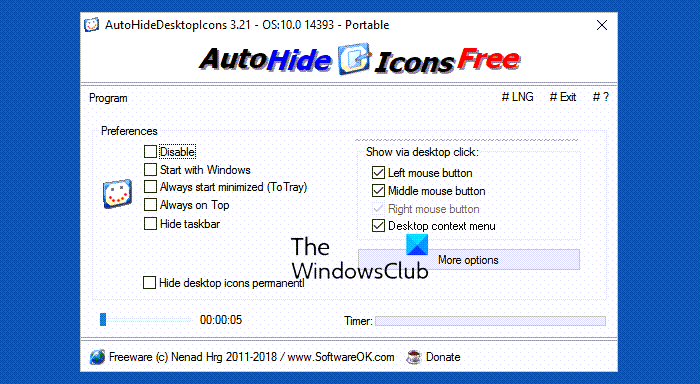 Auto Hide Desktop Icons