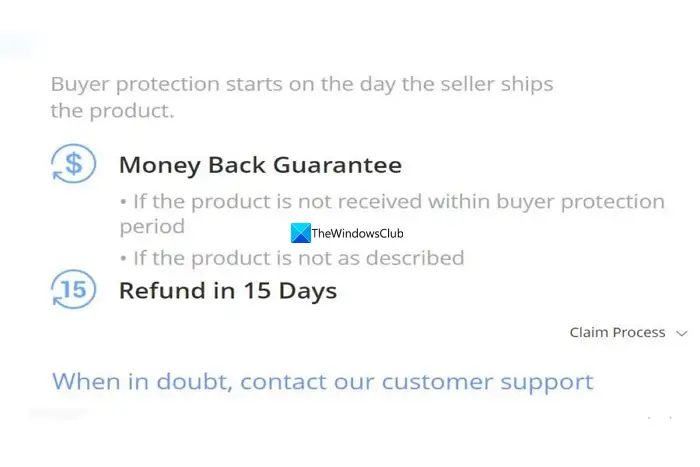 Buyer Protection on AliExpress and money-back guarantee