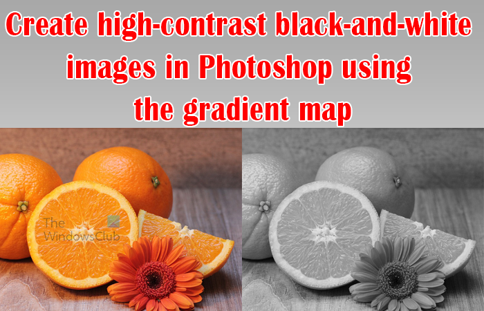 Create high-contrast black-and-white images in Photoshop using the gradient map